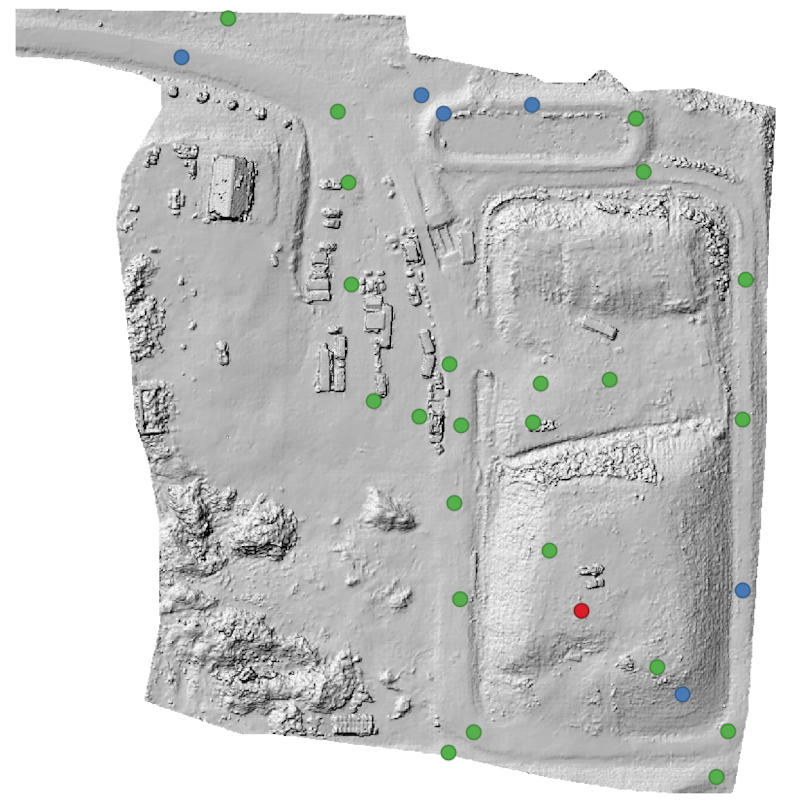 Drone Hill shade with GPS Check Points showing high accuracy results