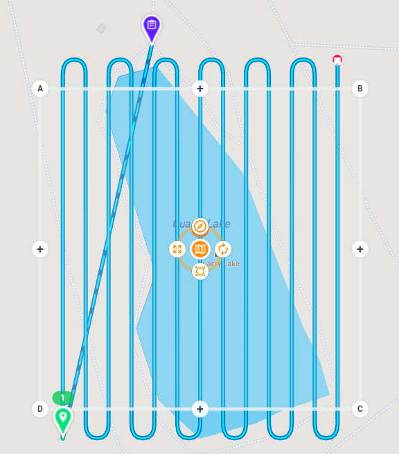 Flight Plan with high overlap 85% front overlap 85% side overlap