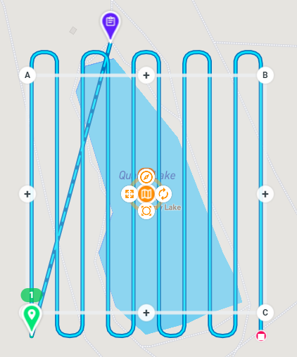 Planning with 7% side lap and 75% front overlap