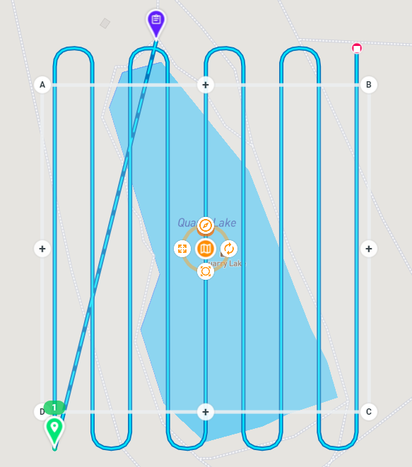 Normal lawnmower pattern drone mission plan